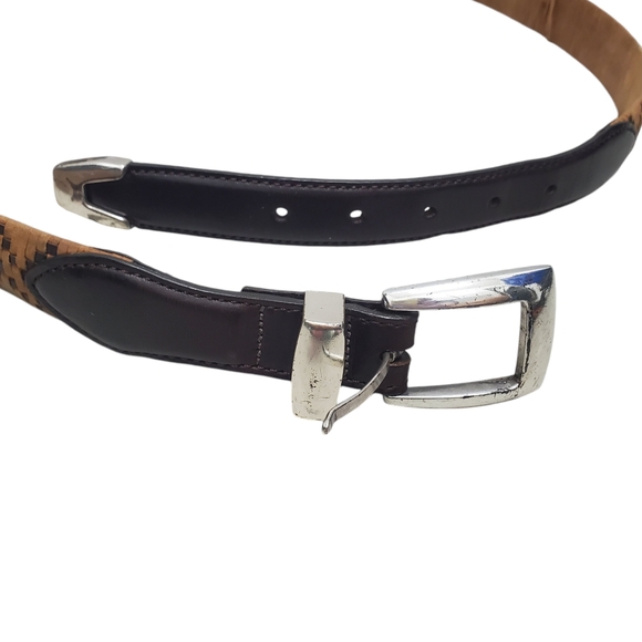 Brighton Onyx Braided Brown Belt Silver Buckle Western Hunting - Picture 6 of 14